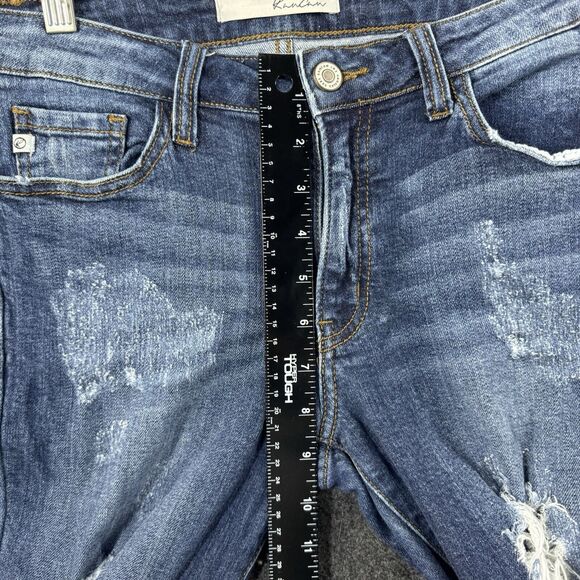Kancan Skinny Jeans Women's 5/26 Blue Destroyed Mid Rise - Picture 6 of 9